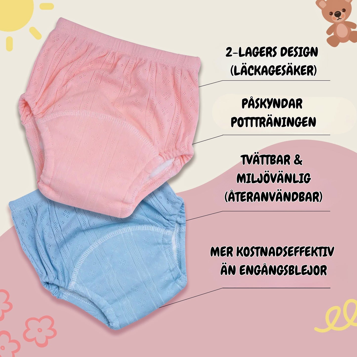 Dryli | Potträningsbyxor som fångar upp olyckor – utan kladd